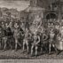 Procession of Queen Elizabeth I surrounded by her courtiers.
