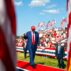 President Donald Trump walks off the stage after speaking at a campaign event on 18 June 2024.