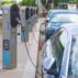 Charging stations for electric vehicles in Paris, France. Credit: Photononstop. Image ID: 2Y6MHE0
