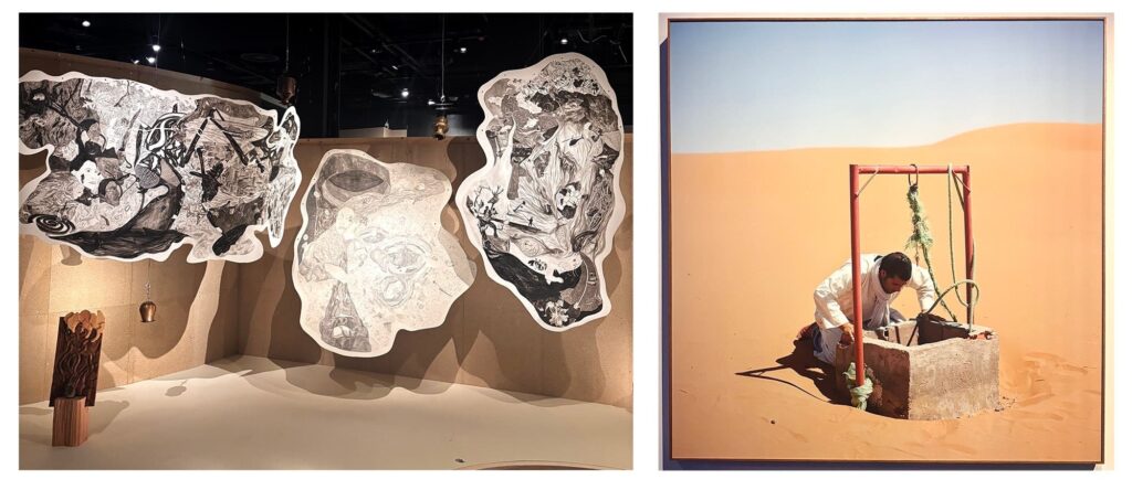 Shrestha’s installation calls into question “views on water as a resource for human gain” and, for artist M’hammed Kilito, oases offer an ecological defence against desertification. Credit: Svetlana Onye